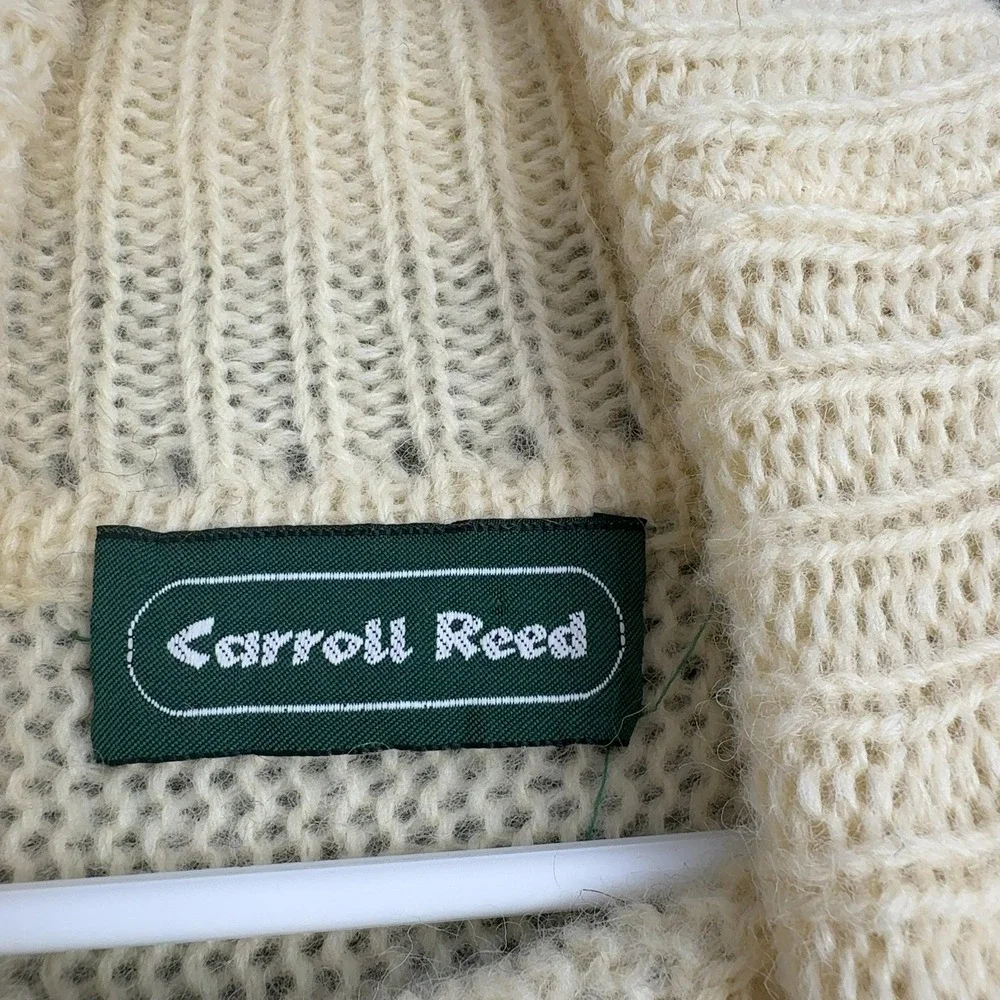 Vintage Carroll Reed Sweater Womens M Blue‎ Wool Floral Turtleneck Cottagecore